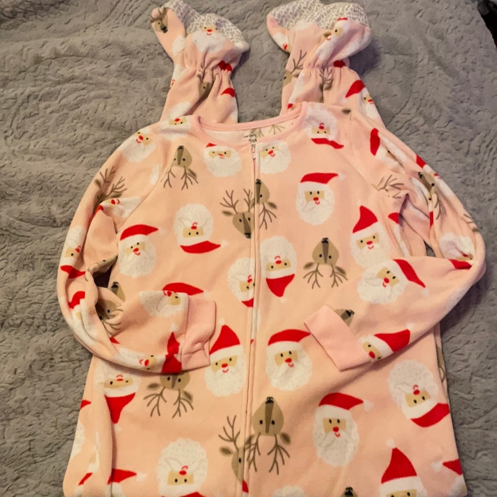 Carter’s onesie fleece pajamas size 12 girls